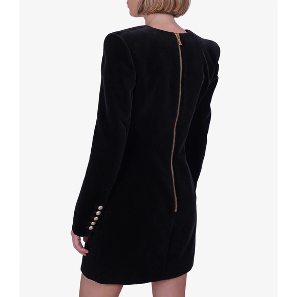 cream and gold dressing table Balmain // Black & Gold Midi Knit Dress – VSP Consignment main image 0